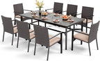 PHI VILLA 9 Pieces Outdoor Dining Set by PHIVILLAThepioneerofcomfortablehouseholdsupplies