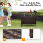 VINGLI Wicker Outdoor Bar Table - Image 5