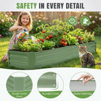 INNO STAGE 8×2×1ft Galvanized Raised Garden Bed Kit, Galvanized Planter Raised - Image 2