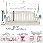Amish Casual Heavy Duty 800 Lb Mission Treated Porch Swing - Image 5