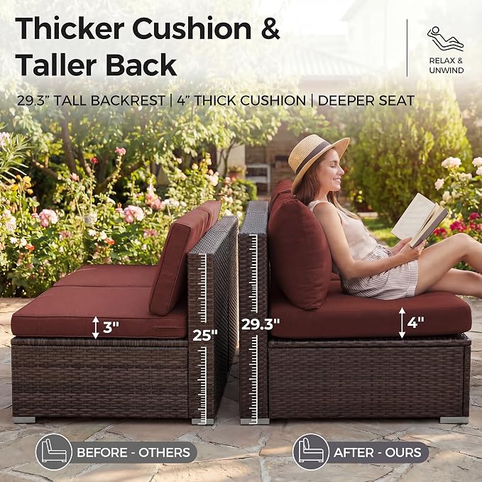 NICESOUL 9 Pcs Large Patio Furniture Set - Image 7
