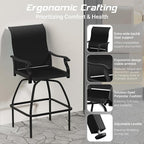 LEVELEVE Patio Bar Set 4pcs Swivel Bar Stools Outdoor Bistro Textilene - Image 5