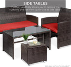 Best Choice Products Set of 2 Wicker Ottomans, Additional Seating, Side Table - Image 8