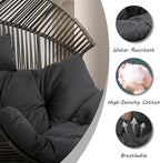 Shintenchi Wicker Egg Chair, Oversized Outdoor Indoor Rocking Chair, Large PE - Image 4