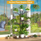 ikkle Plant Stand Indoor with Grow Lights, 9 Tiered Corner Plant Shelves - Image 8