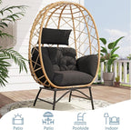 SWITTE Wicker Egg Chair Outdoor, Oversized Patio Lounge Chairs - Image 4