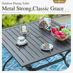 Sophia & William Patio Dining Set 5 Pieces, 4 Stackable Aluminum Textilene - Image 6
