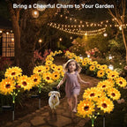 echosari 4 Pack Solar Lights Outdoor Waterproof, Sunflower Solar Stake Lights - Image 2