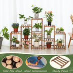 Uneedem Wood Plant Stand Indoor Outdoor Corner Plant Shelf Stand, 5 Tiered 10 - Image 2
