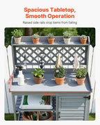 VEVOR Potting Bench Table, Outdoor Gardening Wooden Workstation - Image 4