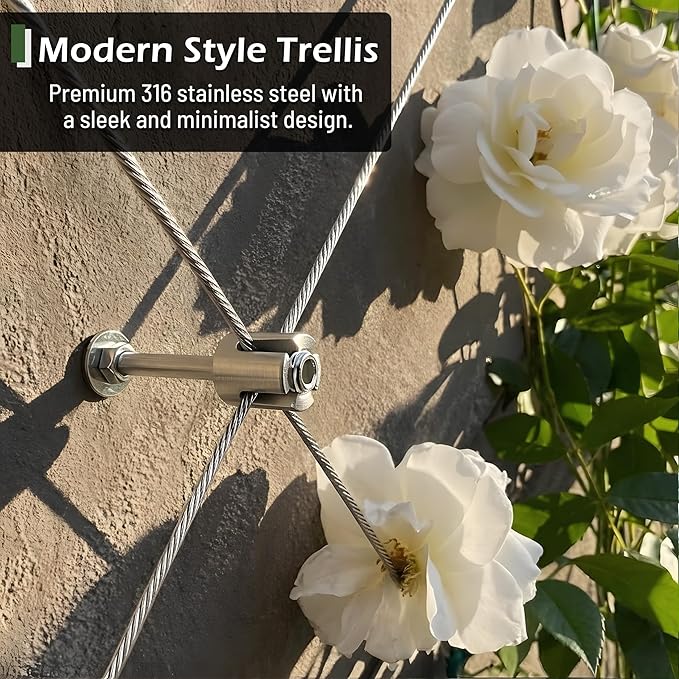 Wire Trellis for Climbing Plants Outdoor, 30-Set Wall Wire Trellis Kit - Image 2