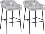 Christopher Knight Home Sivir Outdoor Barstool Set of 2, Patio Woven Rope Bar - Image 7