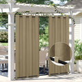 Easy-Going Linen Look Outdoor Curtains Waterproof Windproof Porch Curtains by Easy-Going