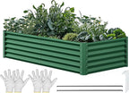 YITAHOME 6x3x1.5ft Large Raised Garden Bed Kit, Galvanized Metal Planter Box by YITAHOME