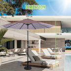 Backyard Expressions 9 ft. Patio Umbrella, Market Table Umbrella w/Tilt and - Image 5