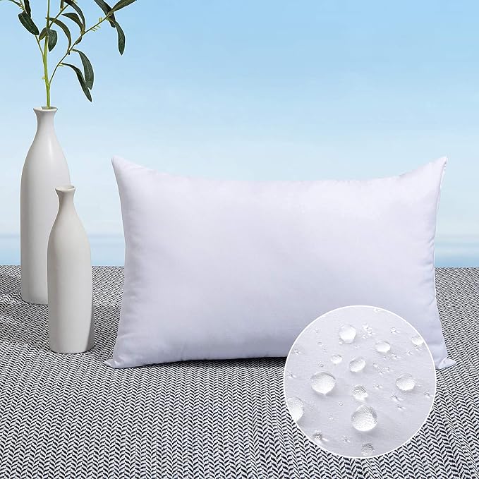 MIULEE Outdoor Pillows 12x20 Pillow Insert Throw Pillow Insert, Water-Resistant by MIULEE