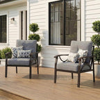 RoyalCraft 2 Pieces Outdoor Single Sofa, All-Weather Patio Metal Armchair - Image 3