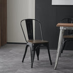 Nazhura Metal Dining Chair Farmhouse Tolix Style - Image 6