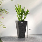 Outsunny 28 Inch Tall Planters for Outdoor Plants, Stackable Tapered Large - Image 3