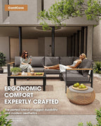 Aluminum Outdoor Patio Furniture Set 6 Seats, Outdoor Sectional Corner Sofa Set - Image 2