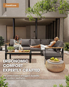 Aluminum Outdoor Patio Furniture Set 8 Seats, Outdoor Sectional Corner Sofa - Image 2