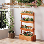 FILWH Wooden Raised Garden Bed Vertical Planter Box, Freestanding Plant Stand - Image 5