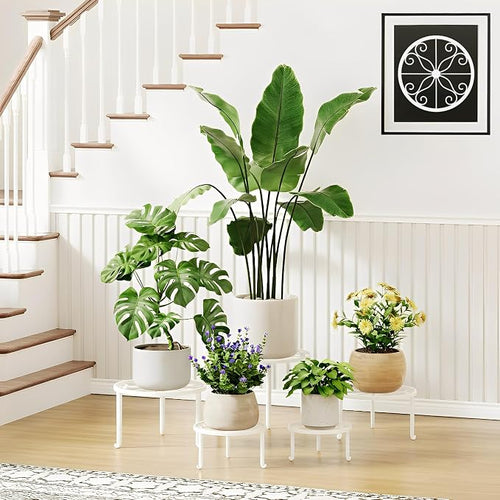5 Pack Heavy Duty Rustproof Iron Flower Pot Stand Holder Indoor Outdoor Pot by Unknown