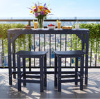 3Pcs HIPS Outdoor Patio Bar Set, All Weather HIPS Bar Table and Chairs Set - Image 2