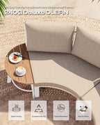 Outdoor Patio Furniture Set, 7 Piece Aluminum Curved Outdoor Sectional Sofas - Image 4