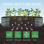 Gardmax Galvanized Raised Garden Bed, Lightweight Planter Boxes Outdoor - Image 3