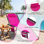 GYMAX Lounge Chairs for Outside, Extra High Folding Beach Tanning Lounger - Image 8