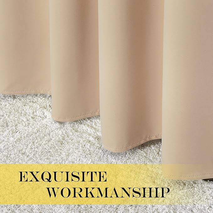 NICETOWN Room Darkening Biscotti Beige Curtain - Image 7