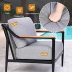 4 Pieces Outdoor Sofa Conversation Set, 4 Seats Couch Set - Image 4