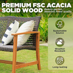 IDZO Harmonie 800lbs Capacity Outdoor Loveseat Furniture, FSC Certified Acacia - Image 4
