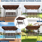 3-Seat Outdoor Patio Porch Swing - Image 7