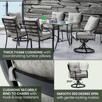 Hanover Lavallette 7-Piece Patio Dining Set, Modern Outdoor Dining Set - Image 7