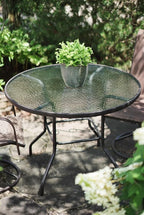 Garden Elements Outdoor Patio Furniture, Round Dining Table, Steel Base and Rim - Image 7