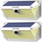 TECKNET 461 LED Solar Powered Outdoor Lights, 270° Angle & 3 Lighting Modes by Tecknet