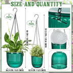 Maxcheck 4 Pcs Self Watering Hanging Planters Indoor Gift 6.5'' 4.5'' Hanging - Image 2