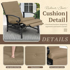 Oakcloud Adjustable Outdoor Lounge Chair Metal Patio Relaxing Recliner Chair - Image 4
