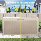 120 Gallon Waterproof Outdoor Storage Box, Resin Deck Box, Lockable Outside - Image 7