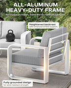 Aluminum Outdoor Patio Couch, 3 Seats Oversized Patio Sofa - Image 4