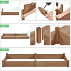 Yaheetech 8x2ft Wooden Horticulture Raised Garden Bed Divisible Elevated - Image 5
