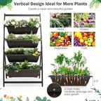 Giantex 4.1FT Vertical Raised Garden Bed, 4-Tier Elevated Planter Box w/4 - Image 5