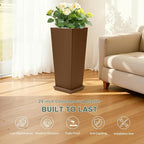 Set of 2 Large Planters for Outdoor Plants 24" Tall Tapered Modern Flower Pots - Image 3