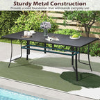 Tangkula 76" x 36" Metal Patio Dining Table - Image 7