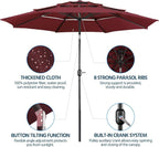 Yaheetech 3 Tier Patio Umbrella 10ft Vented Outdoor Large Market Table Umbrella - Image 4