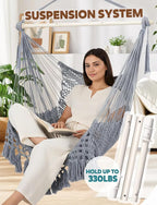 Chihee Hammock Chair Super Large Soft-Spun Cotton Rope Weaving Hanging Chair - Image 5