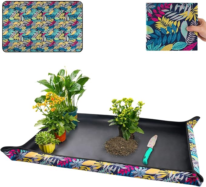 Extra Large Repotting Mat for Indoor Plants Transplanting and Dirt Control by FocusonGardeningProjects