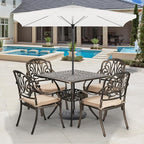 VINGLI 5-Piece Outdoor Patio Dining Set, Cast Aluminum All-Weather Outdoor - Image 2